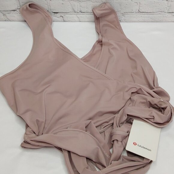 'LULULEMON' WRAP TIES 'TWIST ME UP' CROP TANK FOUR-WAY STRETCH IN DÙSTY ROSÀY - Picture 11 of 15